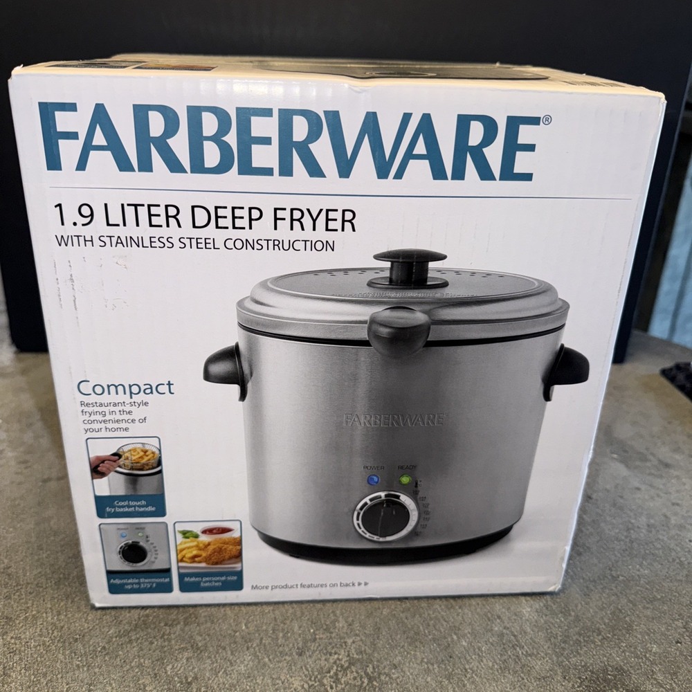 Farberware Electric Deep Fryer Round Countertop 1.9 Liter BRANDNEW